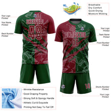 Charger l&#39;image dans la galerie, Custom Graffiti Pattern Crimson-Green Scratch Sublimation Soccer Uniform Jersey
