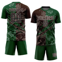 Charger l&#39;image dans la galerie, Custom Graffiti Pattern Brown-Green Scratch Sublimation Soccer Uniform Jersey
