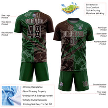 Charger l&#39;image dans la galerie, Custom Graffiti Pattern Brown-Green Scratch Sublimation Soccer Uniform Jersey
