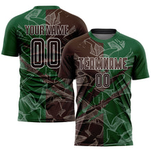 Charger l&#39;image dans la galerie, Custom Graffiti Pattern Brown-Green Scratch Sublimation Soccer Uniform Jersey
