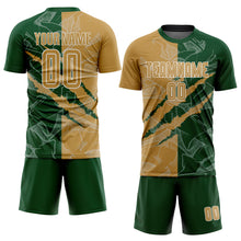 Charger l&#39;image dans la galerie, Custom Graffiti Pattern Old Gold-Green Scratch Sublimation Soccer Uniform Jersey
