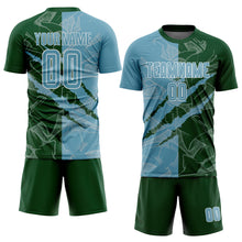 Charger l&#39;image dans la galerie, Custom Graffiti Pattern Shadow Blue-Green Scratch Sublimation Soccer Uniform Jersey
