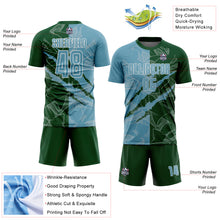 Charger l&#39;image dans la galerie, Custom Graffiti Pattern Shadow Blue-Green Scratch Sublimation Soccer Uniform Jersey
