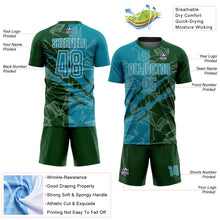 Charger l&#39;image dans la galerie, Custom Graffiti Pattern Teal-Green Scratch Sublimation Soccer Uniform Jersey
