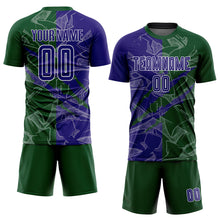 Charger l&#39;image dans la galerie, Custom Graffiti Pattern Dark Purple-Green Scratch Sublimation Soccer Uniform Jersey
