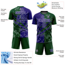 Charger l&#39;image dans la galerie, Custom Graffiti Pattern Dark Purple-Green Scratch Sublimation Soccer Uniform Jersey
