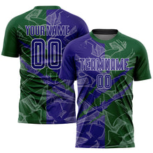 Charger l&#39;image dans la galerie, Custom Graffiti Pattern Dark Purple-Green Scratch Sublimation Soccer Uniform Jersey
