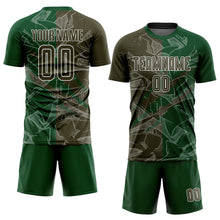 Charger l&#39;image dans la galerie, Custom Graffiti Pattern Olive-Green Scratch Sublimation Soccer Uniform Jersey
