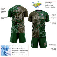 Charger l&#39;image dans la galerie, Custom Graffiti Pattern Olive-Green Scratch Sublimation Soccer Uniform Jersey
