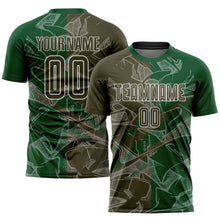 Charger l&#39;image dans la galerie, Custom Graffiti Pattern Olive-Green Scratch Sublimation Soccer Uniform Jersey
