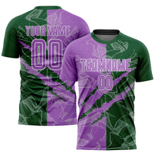 Charger l&#39;image dans la galerie, Custom Graffiti Pattern Medium Purple-Green Scratch Sublimation Soccer Uniform Jersey
