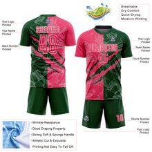 Загрузить изображение в средство просмотра галереи, Custom Graffiti Pattern Neon Pink-Green Scratch Sublimation Soccer Uniform Jersey
