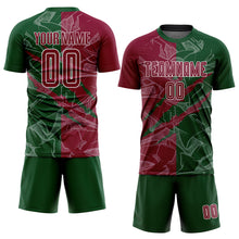 Charger l&#39;image dans la galerie, Custom Graffiti Pattern Maroon-Green Scratch Sublimation Soccer Uniform Jersey
