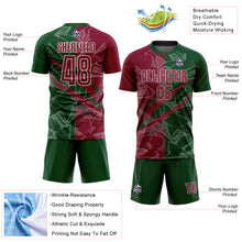 Charger l&#39;image dans la galerie, Custom Graffiti Pattern Maroon-Green Scratch Sublimation Soccer Uniform Jersey
