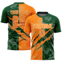 Charger l&#39;image dans la galerie, Custom Graffiti Pattern Bay Orange-Green Scratch Sublimation Soccer Uniform Jersey
