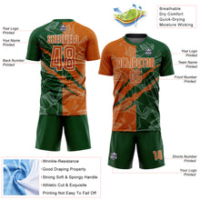 Charger l&#39;image dans la galerie, Custom Graffiti Pattern Texas Orange-Green Scratch Sublimation Soccer Uniform Jersey
