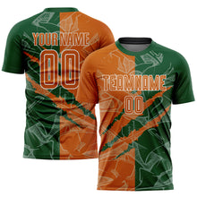 Charger l&#39;image dans la galerie, Custom Graffiti Pattern Texas Orange-Green Scratch Sublimation Soccer Uniform Jersey
