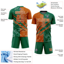 Загрузить изображение в средство просмотра галереи, Custom Graffiti Pattern Texas Orange-Kelly Green Scratch Sublimation Soccer Uniform Jersey
