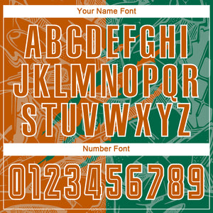 Custom Graffiti Pattern Texas Orange-Kelly Green Scratch Sublimation Soccer Uniform Jersey