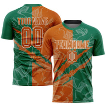 Загрузить изображение в средство просмотра галереи, Custom Graffiti Pattern Texas Orange-Kelly Green Scratch Sublimation Soccer Uniform Jersey
