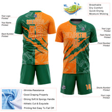 Charger l&#39;image dans la galerie, Custom Graffiti Pattern Bay Orange-Kelly Green Scratch Sublimation Soccer Uniform Jersey
