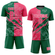 Charger l&#39;image dans la galerie, Custom Graffiti Pattern Neon Pink-Kelly Green Scratch Sublimation Soccer Uniform Jersey
