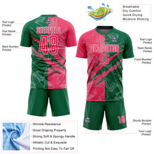 Charger l&#39;image dans la galerie, Custom Graffiti Pattern Neon Pink-Kelly Green Scratch Sublimation Soccer Uniform Jersey
