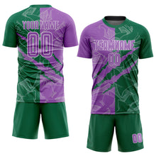 Charger l&#39;image dans la galerie, Custom Graffiti Pattern Medium Purple-Kelly Green Scratch Sublimation Soccer Uniform Jersey
