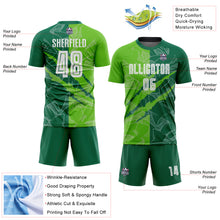 Charger l&#39;image dans la galerie, Custom Graffiti Pattern Aurora Green-Kelly Green Scratch Sublimation Soccer Uniform Jersey
