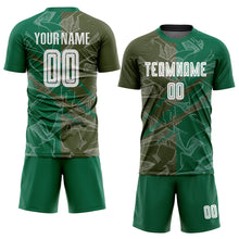 Charger l&#39;image dans la galerie, Custom Graffiti Pattern Olive-Kelly Green Scratch Sublimation Soccer Uniform Jersey
