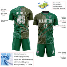 Charger l&#39;image dans la galerie, Custom Graffiti Pattern Olive-Kelly Green Scratch Sublimation Soccer Uniform Jersey
