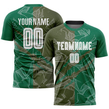 Charger l&#39;image dans la galerie, Custom Graffiti Pattern Olive-Kelly Green Scratch Sublimation Soccer Uniform Jersey
