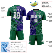 Charger l&#39;image dans la galerie, Custom Graffiti Pattern Dark Purple-Kelly Green Scratch Sublimation Soccer Uniform Jersey
