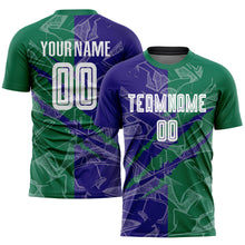 Charger l&#39;image dans la galerie, Custom Graffiti Pattern Dark Purple-Kelly Green Scratch Sublimation Soccer Uniform Jersey
