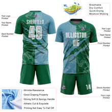 Charger l&#39;image dans la galerie, Custom Graffiti Pattern Shadow Blue-Kelly Green Scratch Sublimation Soccer Uniform Jersey
