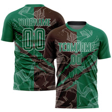 Charger l&#39;image dans la galerie, Custom Graffiti Pattern Kelly Green-Brown Scratch Sublimation Soccer Uniform Jersey
