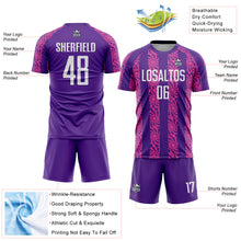 Charger l&#39;image dans la galerie, Custom Purple White-Pink Abstract Shape Sublimation Soccer Uniform Jersey
