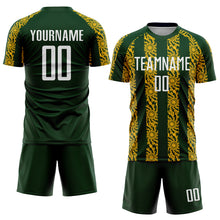 Charger l&#39;image dans la galerie, Custom Green White-Gold Abstract Shape Sublimation Soccer Uniform Jersey
