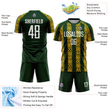 Charger l&#39;image dans la galerie, Custom Green White-Gold Abstract Shape Sublimation Soccer Uniform Jersey
