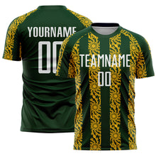 Charger l&#39;image dans la galerie, Custom Green White-Gold Abstract Shape Sublimation Soccer Uniform Jersey
