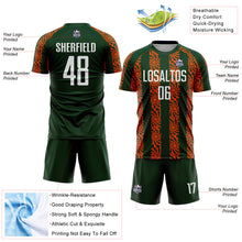 Charger l&#39;image dans la galerie, Custom Green White-Orange Abstract Shape Sublimation Soccer Uniform Jersey
