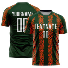 Charger l&#39;image dans la galerie, Custom Green White-Orange Abstract Shape Sublimation Soccer Uniform Jersey
