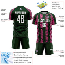 Charger l&#39;image dans la galerie, Custom Green White-Pink Abstract Shape Sublimation Soccer Uniform Jersey
