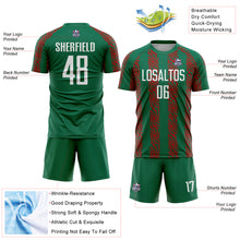 Charger l&#39;image dans la galerie, Custom Kelly Green White-Red Abstract Shape Sublimation Soccer Uniform Jersey
