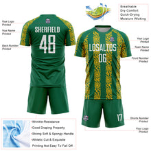 Charger l&#39;image dans la galerie, Custom Kelly Green White-Gold Abstract Shape Sublimation Soccer Uniform Jersey
