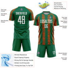 Charger l&#39;image dans la galerie, Custom Kelly Green White-Orange Abstract Shape Sublimation Soccer Uniform Jersey
