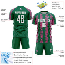 Charger l&#39;image dans la galerie, Custom Kelly Green White-Pink Abstract Shape Sublimation Soccer Uniform Jersey
