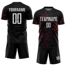 Laden Sie das Bild in den Galerie-Viewer, Custom Black Red-Royal Abstract Fragment Art Sublimation Soccer Uniform Jersey
