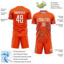 Charger l&#39;image dans la galerie, Custom Orange Light Blue-Grass Green Abstract Fragment Art Sublimation Soccer Uniform Jersey
