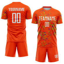 Charger l&#39;image dans la galerie, Custom Orange Neon Green-Thunder Blue Abstract Fragment Art Sublimation Soccer Uniform Jersey
